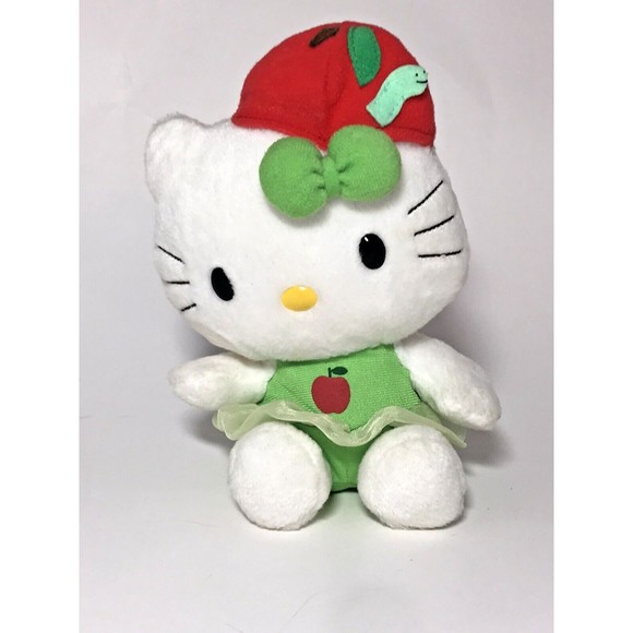 Hello Kitty Red Apple Worm Plush Green Tutu Nakajima 7” Kawaii Japan 2003 Rare - Picture 2 of 10